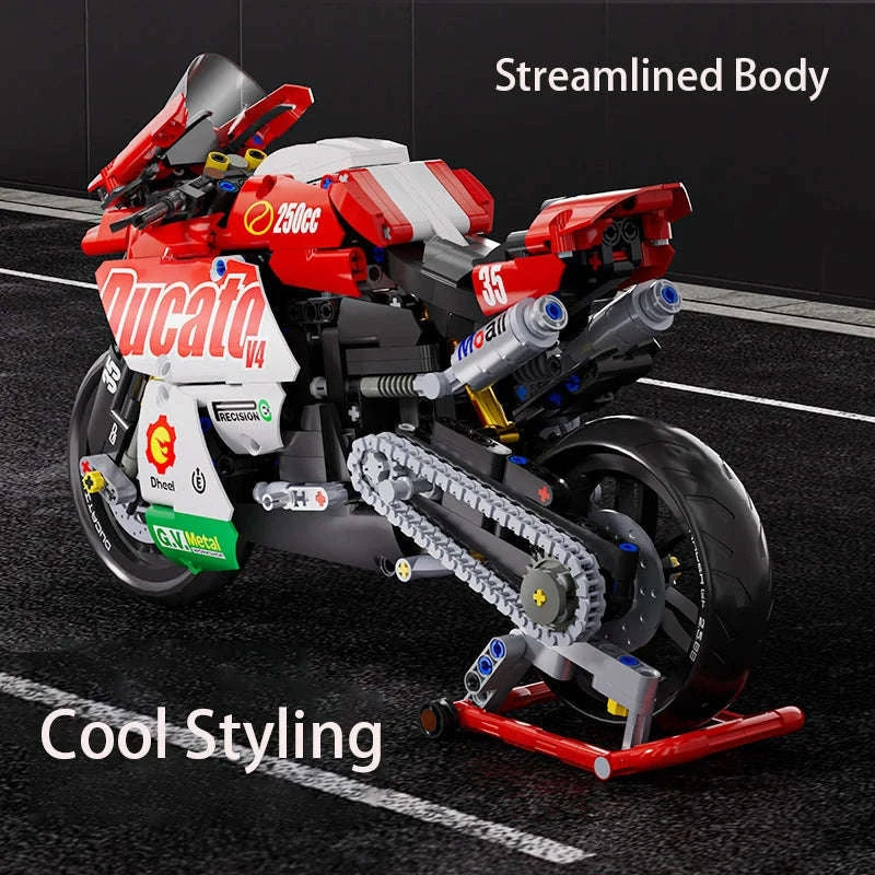 V4 Super Motorcycle Building Blocks Model Kit-863pcs