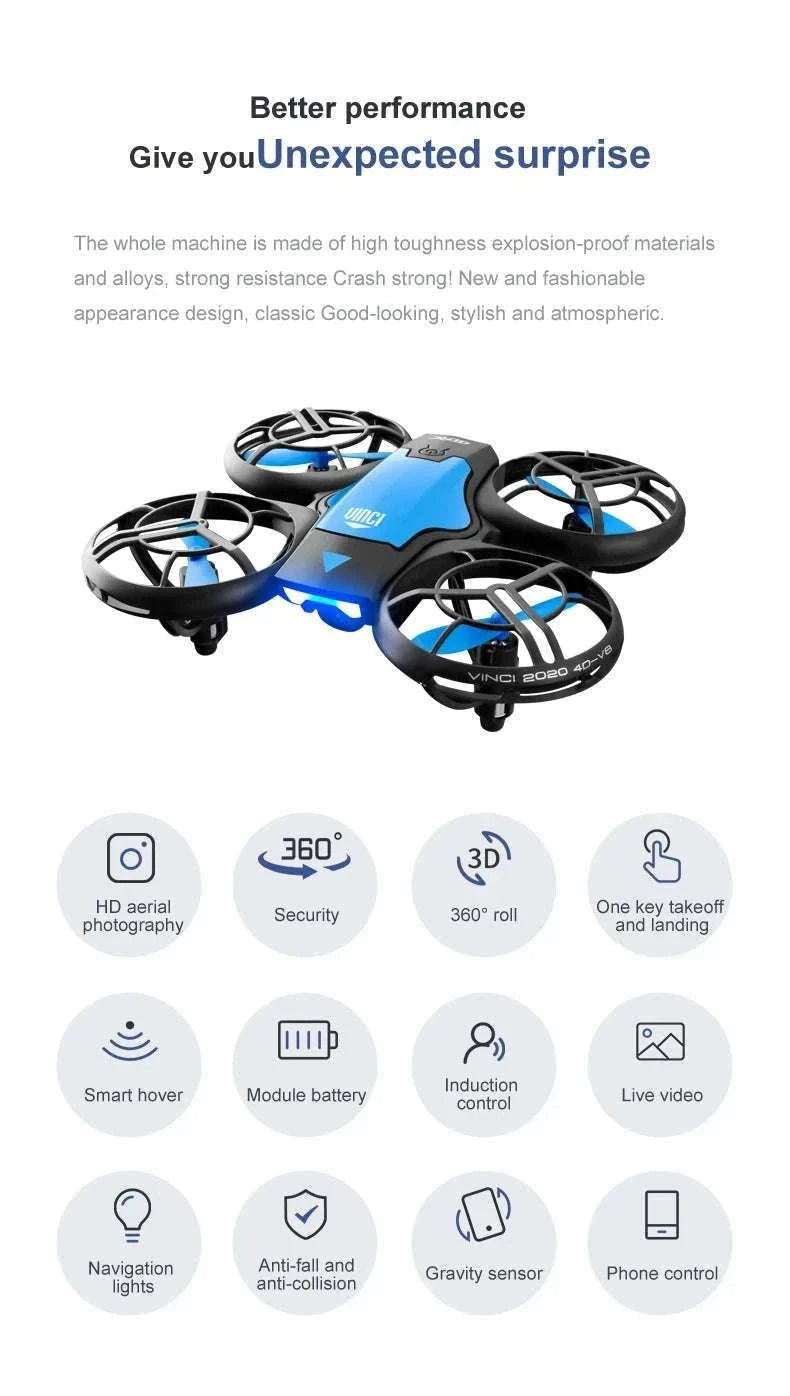 V8 Mini Drone 4K WiFi FPV Camera Flight Drone-1080P camera 1B
