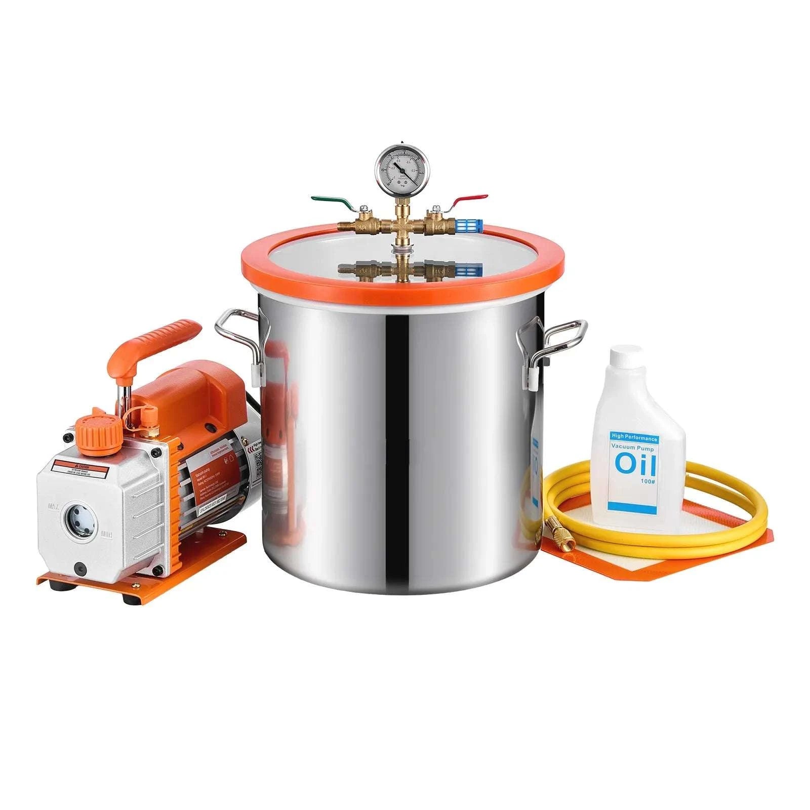 Vacuum Chamber Kit 3.5 CFM Pump for Resin Degassing & Wood Stabilizing-3 Gallon / US / United States