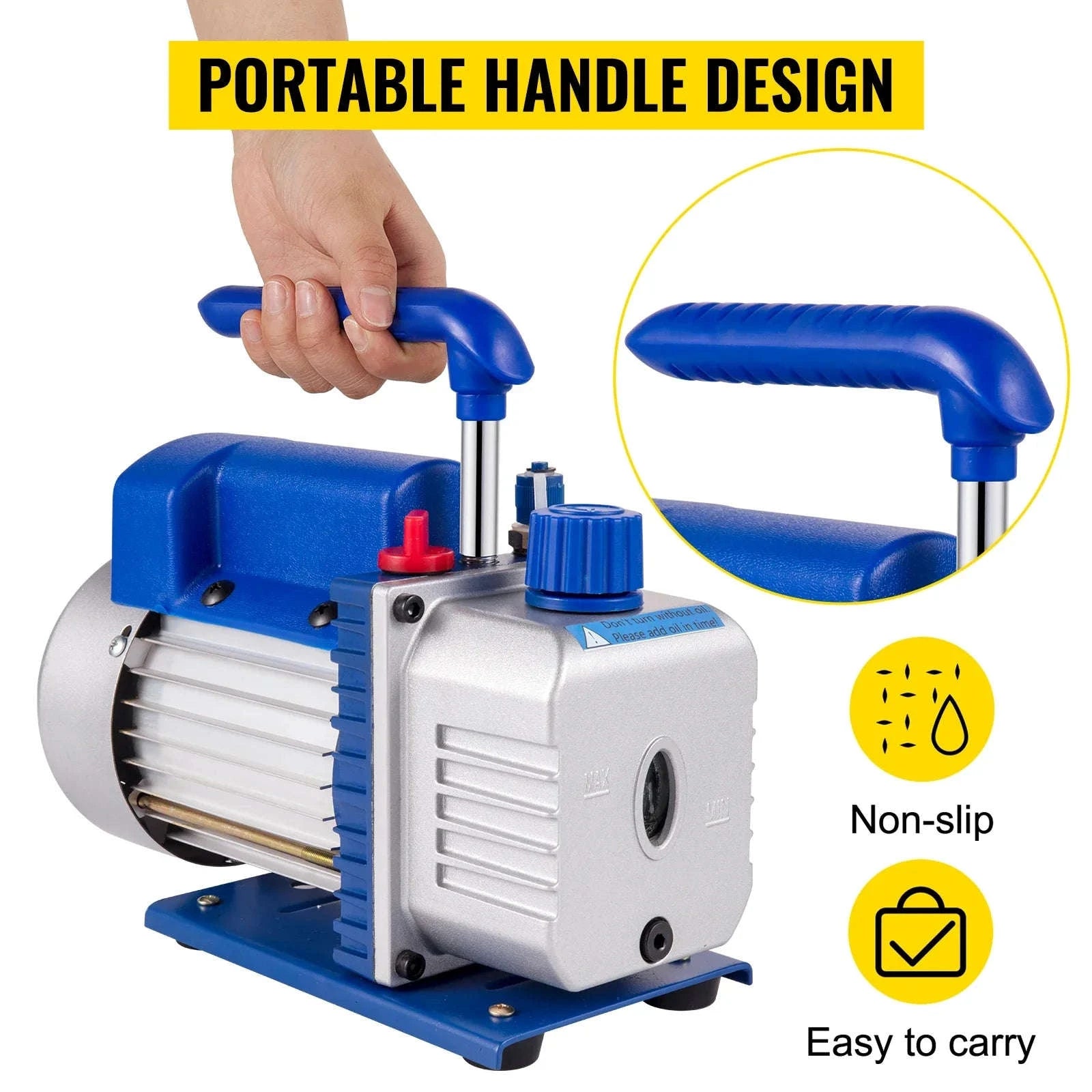 Vacuum Pump with Gauges for AC Refrigerant and HVAC Systems-4.8CFM 1-3HP Gauge / EU / United States