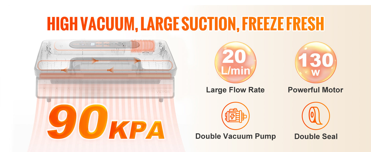 90Kpa vakuumförseglingsmaskin med dubbla pumpar och startpåsar