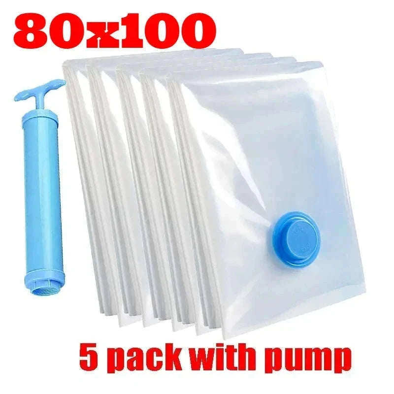 Vacuum Storage Bags with Pump for Clothes and Bedding-50x70-5pcs