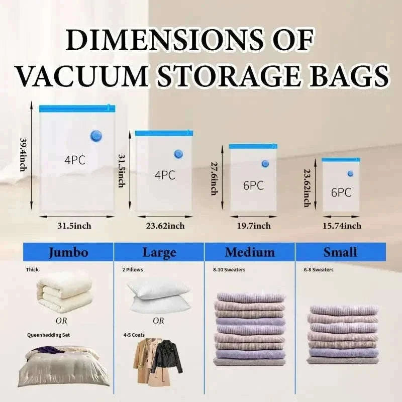 Vacuum Storage Bags with Pump for Clothes and Bedding-50x70-5pcs