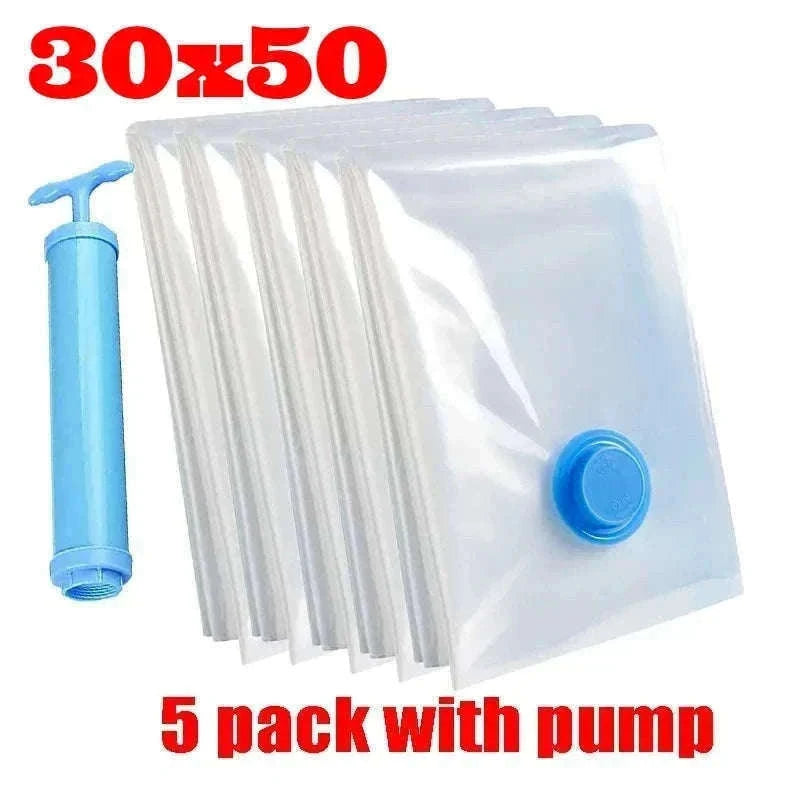 Vacuum Storage Bags with Pump for Clothes and Bedding-