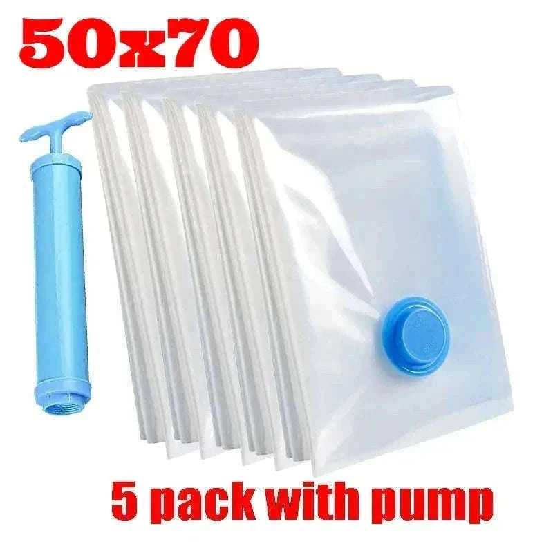 Vacuum Storage Bags with Pump for Clothes and Bedding-