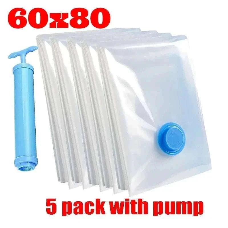 Vacuum Storage Bags with Pump for Clothes and Bedding-