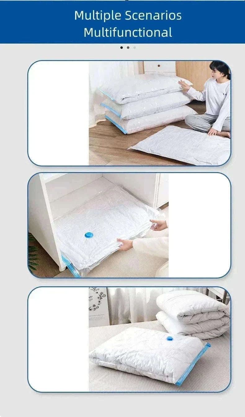 Vacuum Storage Bags with Pump for Clothes and Bedding-