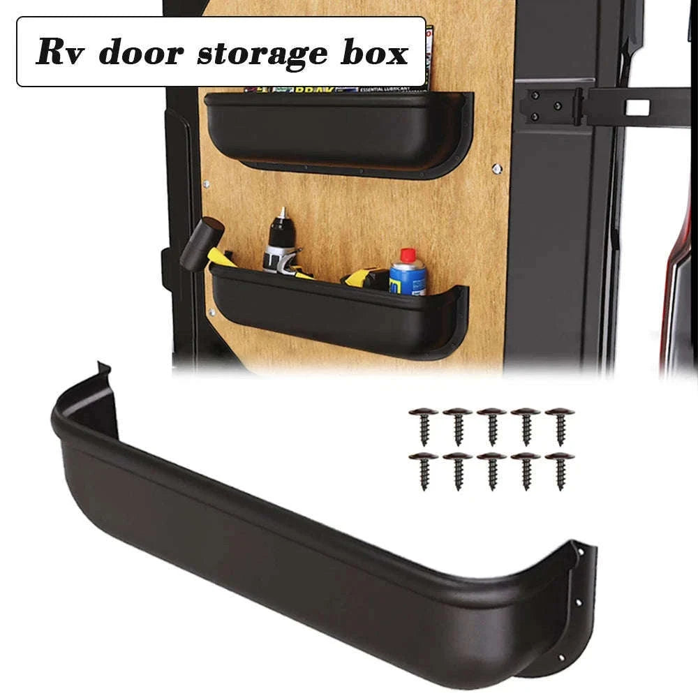 Van Camper Door Storage Shelf Organizer with Screws, 45cm-black