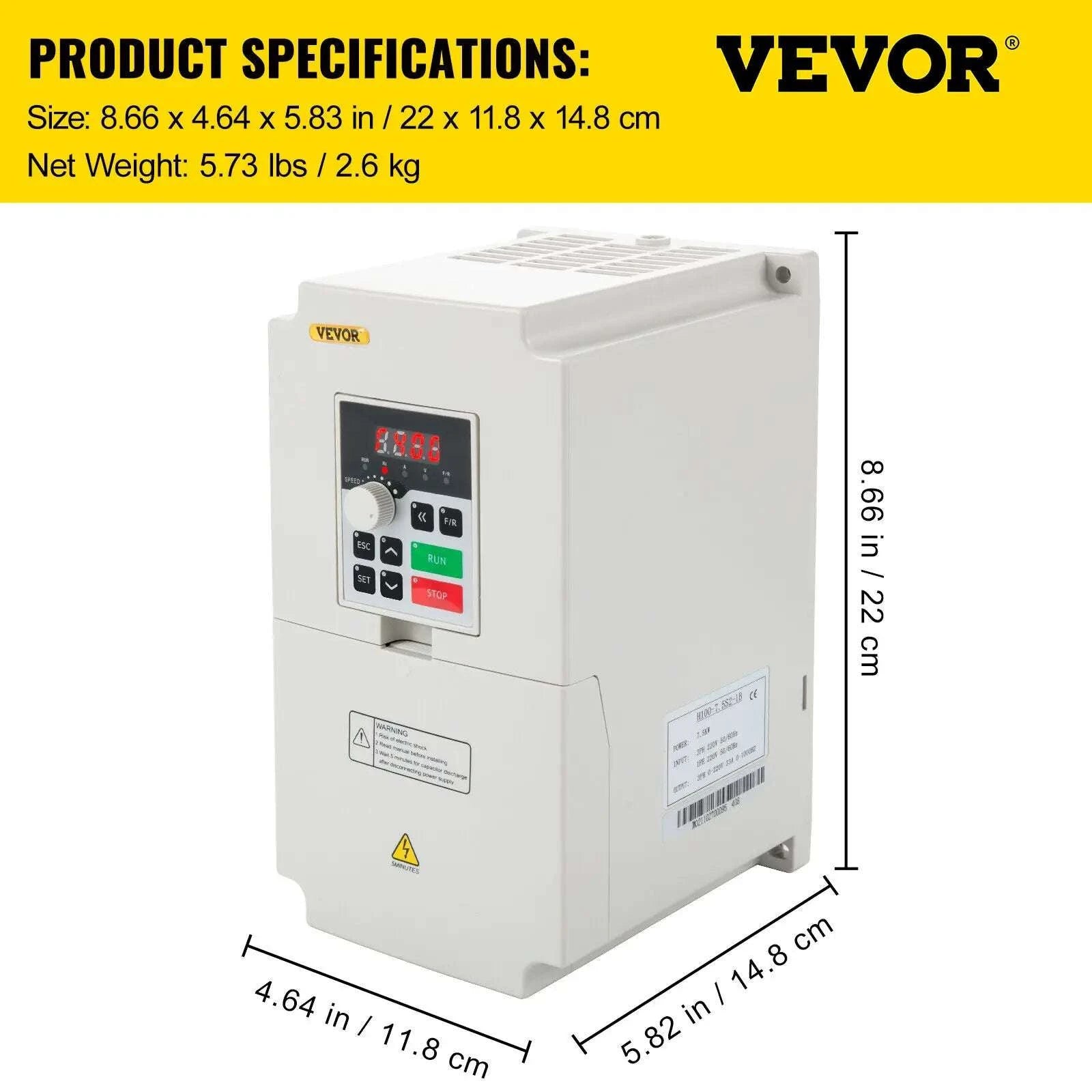 Variable Frequency Drive 2.2–7.5KW VFD Inverter CNC Motor Controller 110V/220V-4KW 5.5HP 220V / United States
