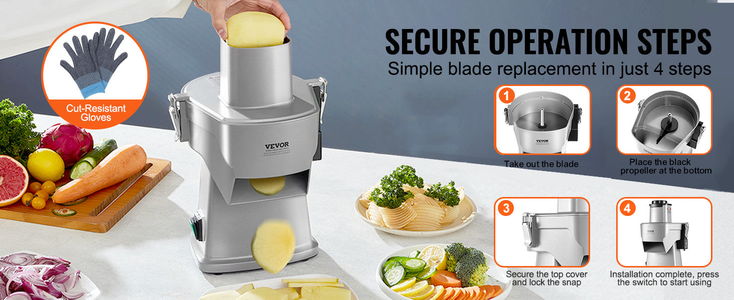 Electric 4-in-1 Vegetable Slicer for Fast Slicing, Dicing & Shredding