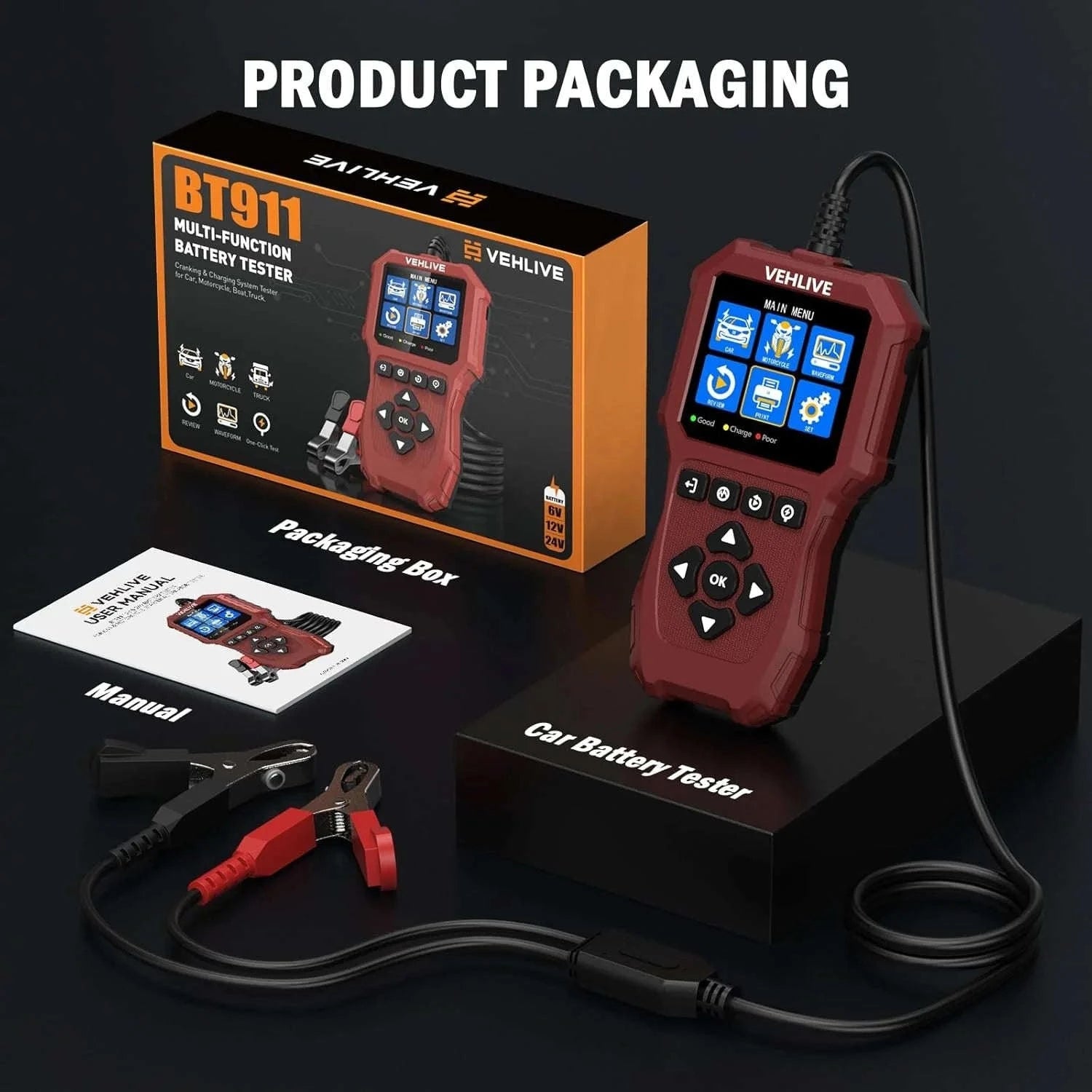 VEHLIVE BT911 Car Battery and Alternator Tester-BT-9111