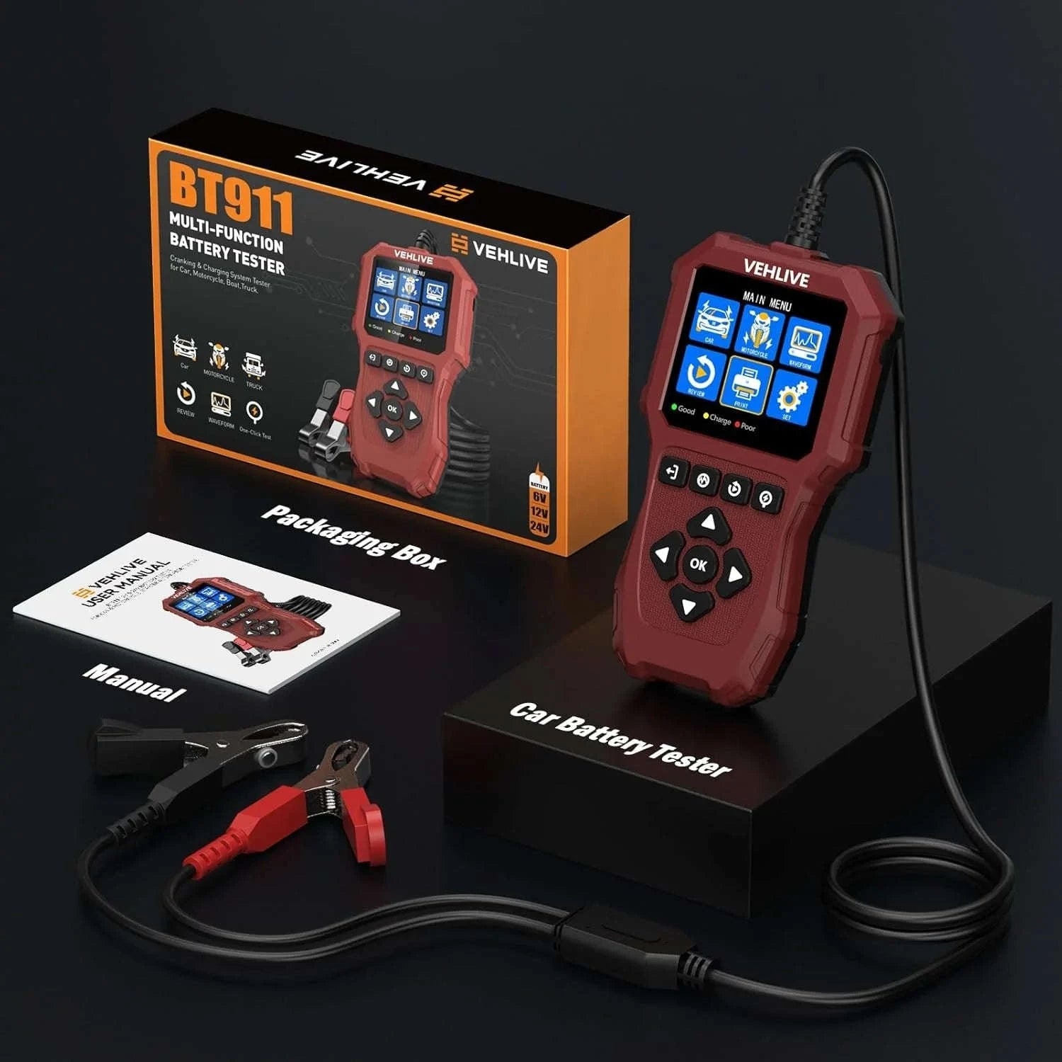 VEHLIVE BT911 Car Battery and Alternator Tester-BT-9111