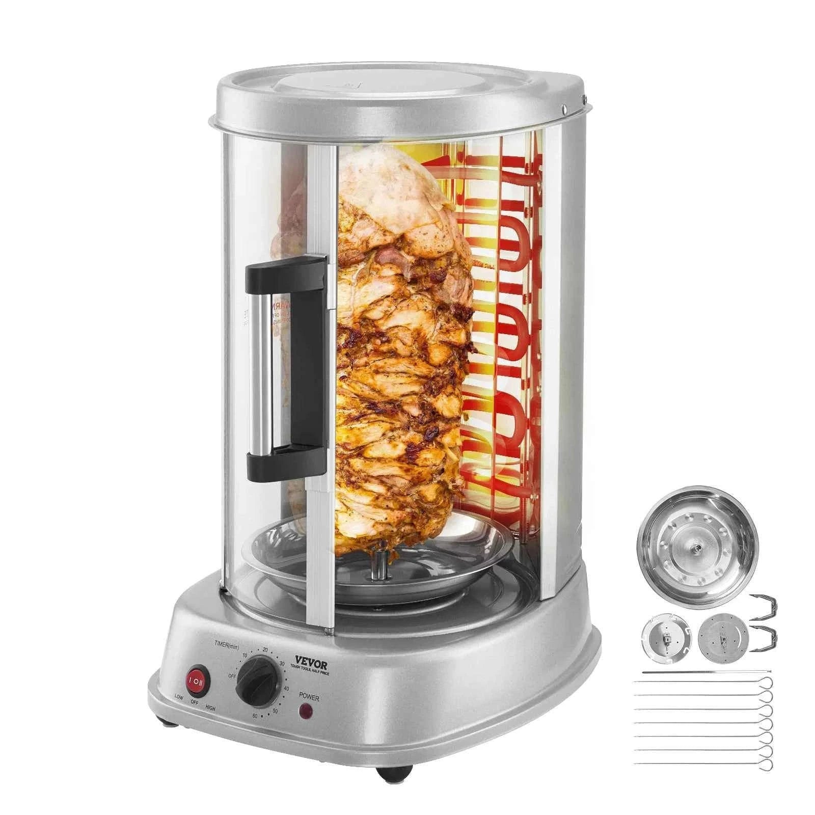 Vertical Electric Shawarma Grill Machine Stainless Steel-Sliver / United States