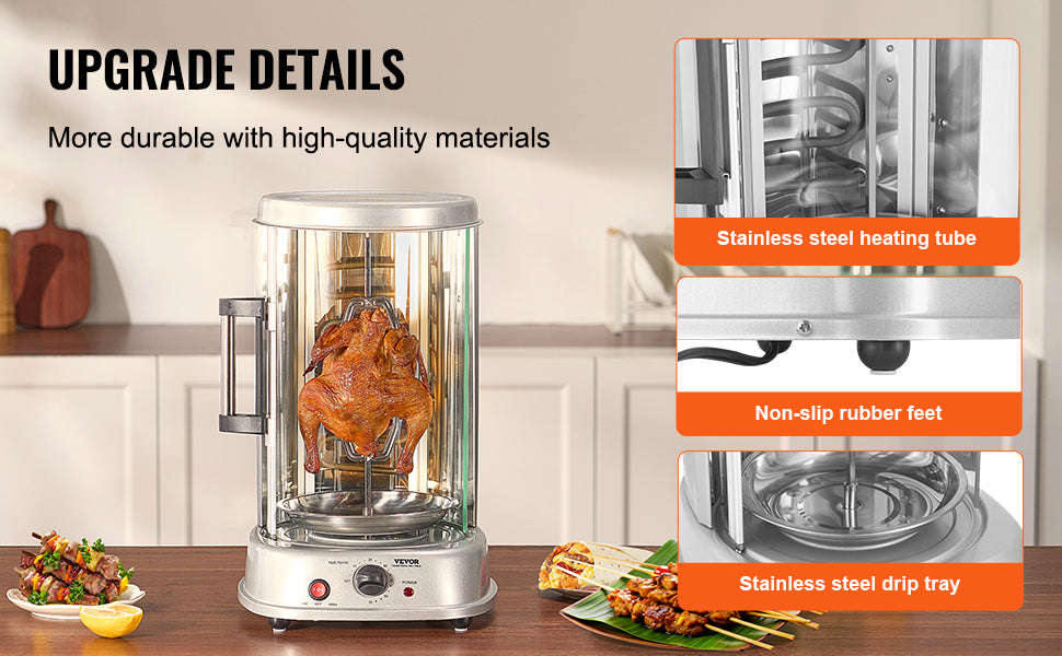 Vertical Electric Shawarma Grill Machine Stainless Steel-Sliver / United States