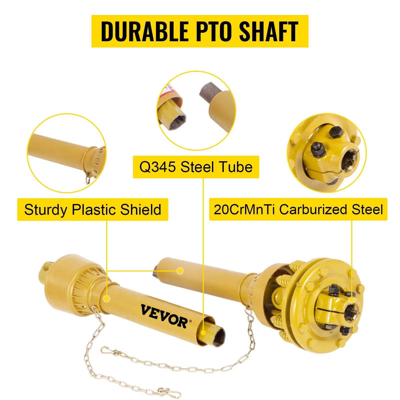 Řada 4 PTO hřídel 1-3/8" 6 drážek nastavitelná 31,5"–41"