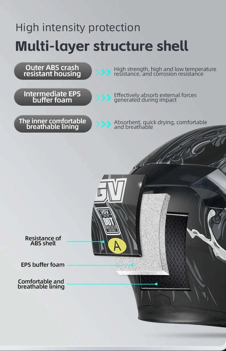 VGV 91 Flip Motorcycle Helmet, Dual-Lens, DOT Certified-Brown / M