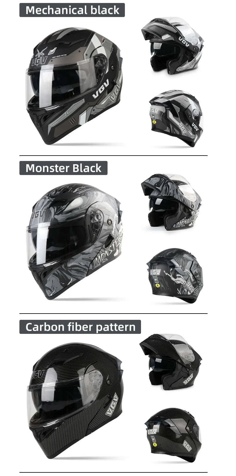 VGV 91 Flip Motorcycle Helmet, Dual-Lens, DOT Certified-Brown / M