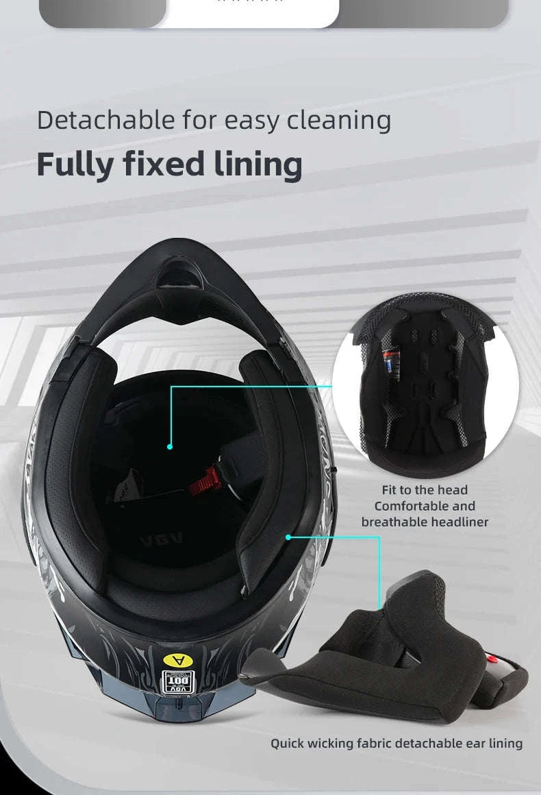 VGV 91 Flip Motorcycle Helmet, Dual-Lens, DOT Certified-Brown / M
