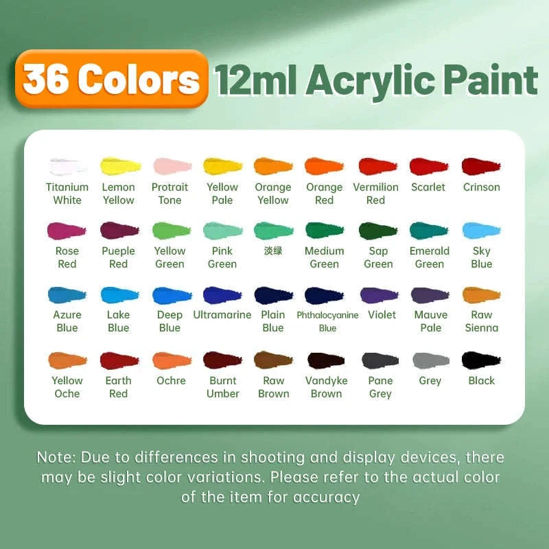 Vibrant Acrylic Paint Set – 12ml Artist Colors-18 Colors / CHINA