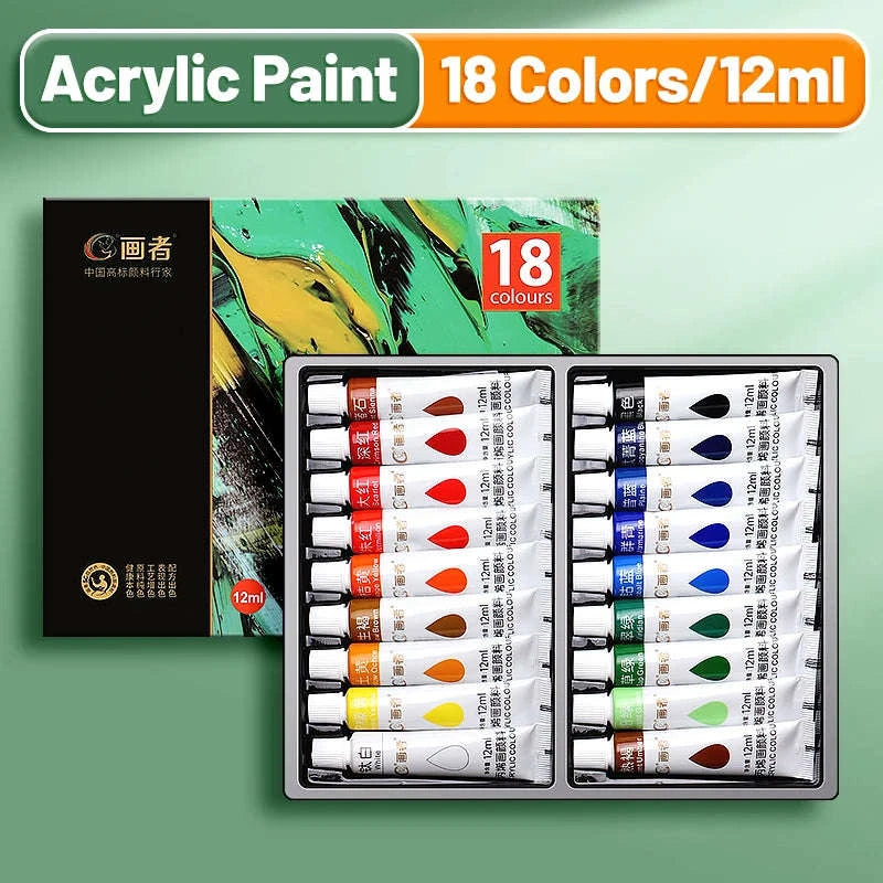 Vibrant Acrylic Paint Set – 12ml Artist Colors-18 Colors / CHINA