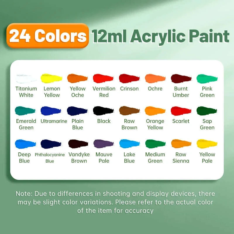 Vibrant Acrylic Paint Set – 12ml Artist Colors-18 Colors / CHINA