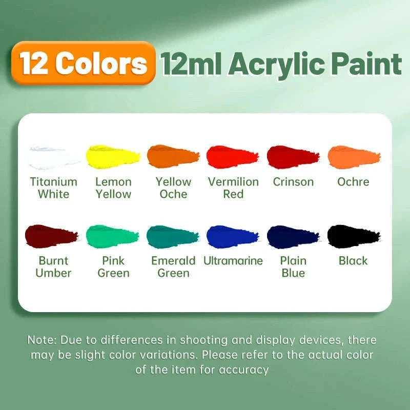 Vibrant Acrylic Paint Set, 12ml Artist Colors for Art Projects-36 Colors / CHINA