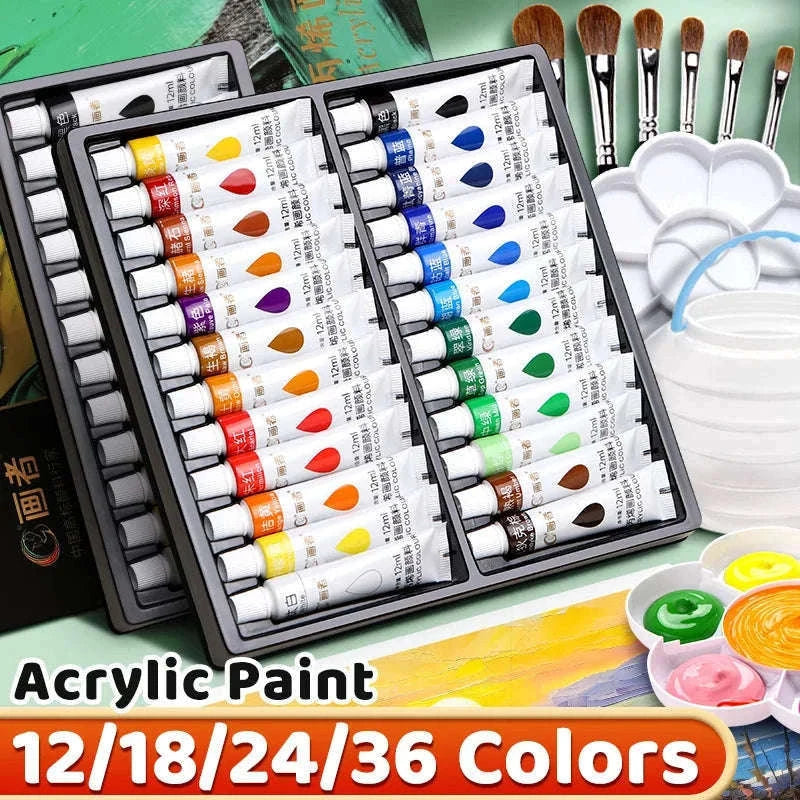 Vibrant Acrylic Paint Set, 12ml Artist Colors for Art Projects-36 Colors / CHINA