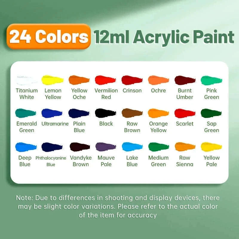 Vibrant Acrylic Paint Set, 12ml Artist Colors for Art Projects-36 Colors / CHINA