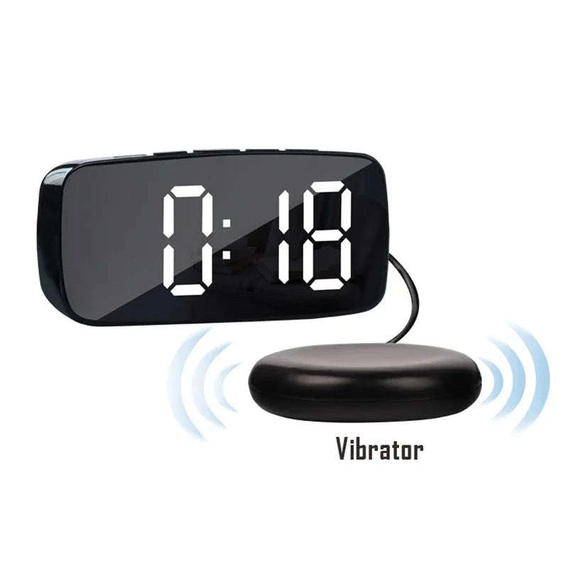 Vibrating Alarm Clock with Bed Shaker-black