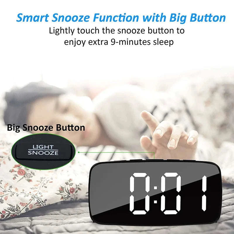 Vibrating Alarm Clock with Bed Shaker-black