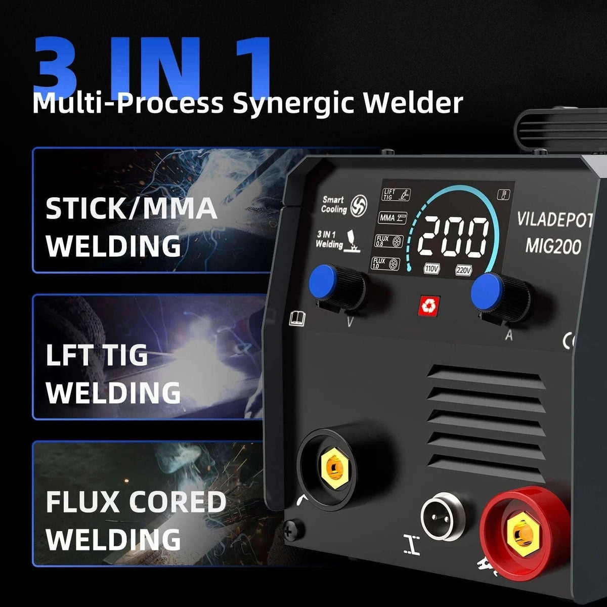 Viladepot 3-in-1 No Gas MIG Welder MIG200-GERMANY