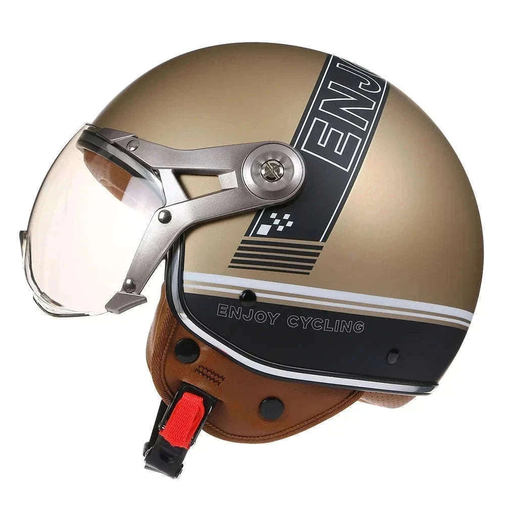 Vintage Jet Motorcycle Helmet with Visor for Confident Rides-288 red / L