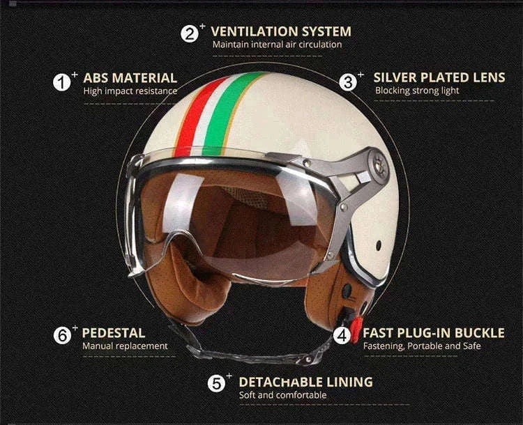 Vintage Jet Motorcycle Helmet with Visor for Confident Rides-288 red / L