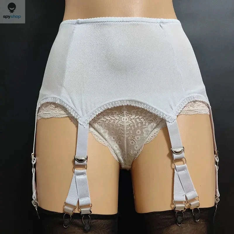 Vintage Lace Suspender Belt with Stockings-WTgarter BKstockings / M
