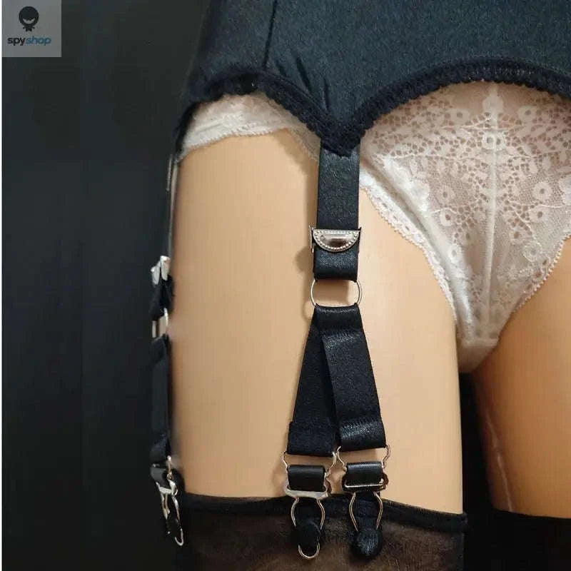 Vintage Lace Suspender Belt with Stockings-WTgarter BKstockings / M