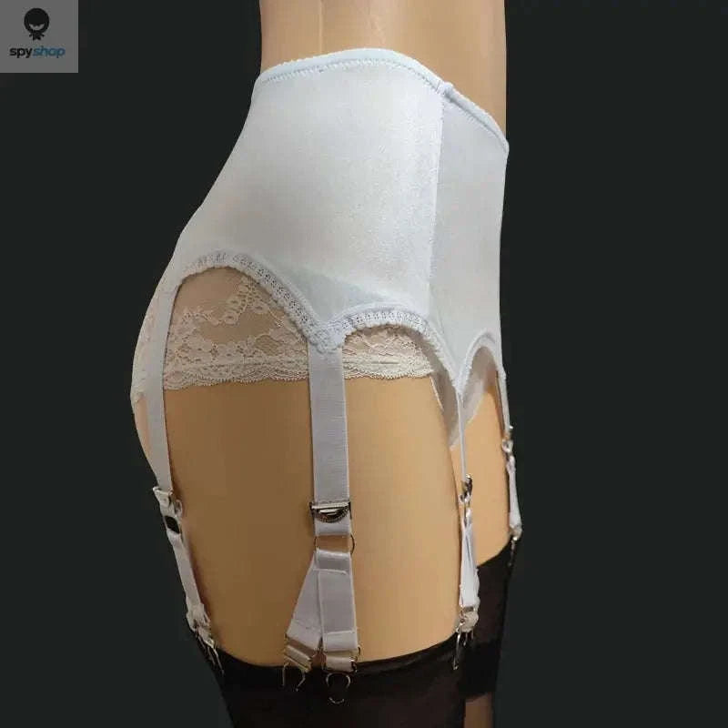 Vintage Lace Suspender Belt with Stockings-WTgarter BKstockings / M