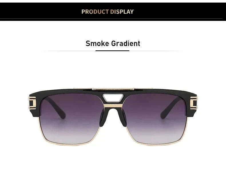 Vintage Men Sunglasses with UV400 Retro Square Style-Blue Gradient