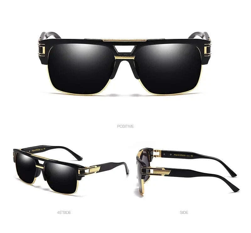 Vintage Men Sunglasses with UV400 Retro Square Style-Blue Gradient