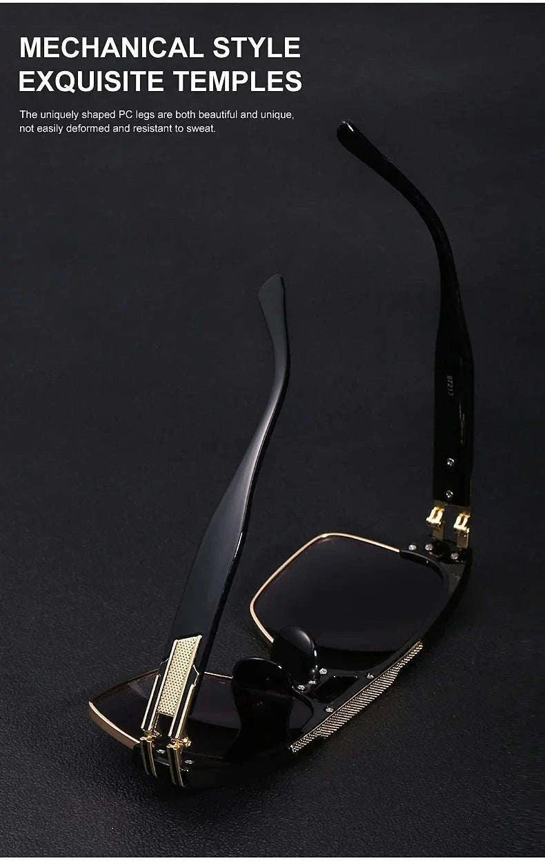 Vintage Men Sunglasses with UV400 Retro Square Style-Blue Gradient