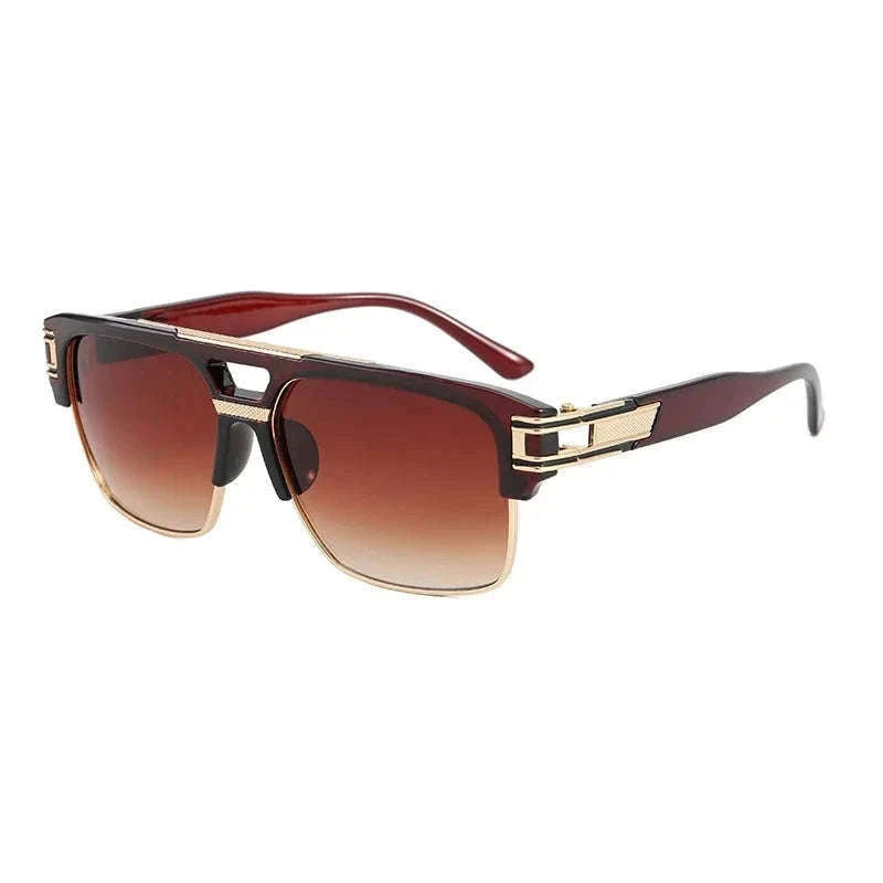 Vintage Men Sunglasses with UV400 Retro Square Style-Blue Gradient