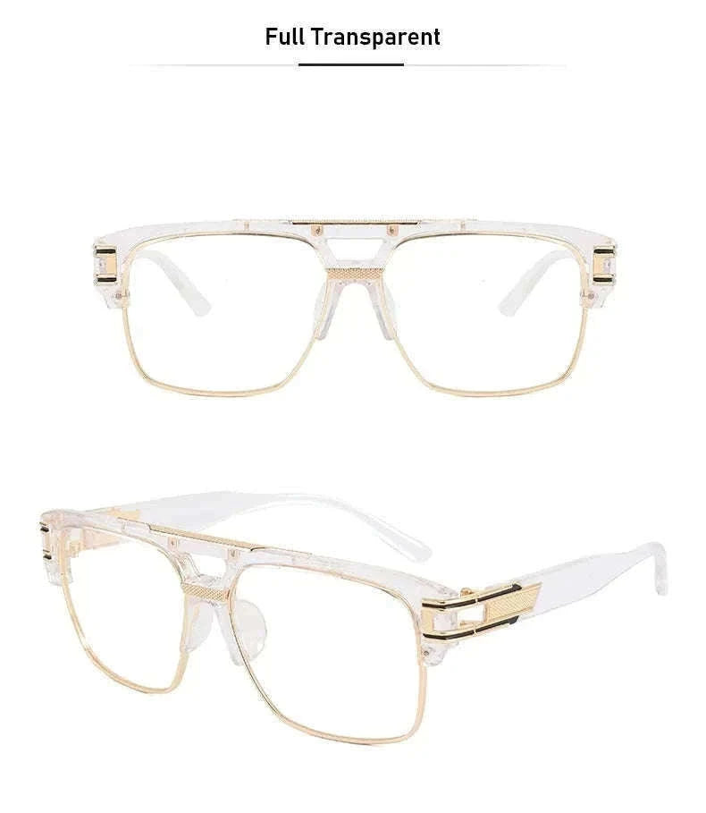 Vintage Men Sunglasses with UV400 Retro Square Style-Blue Gradient