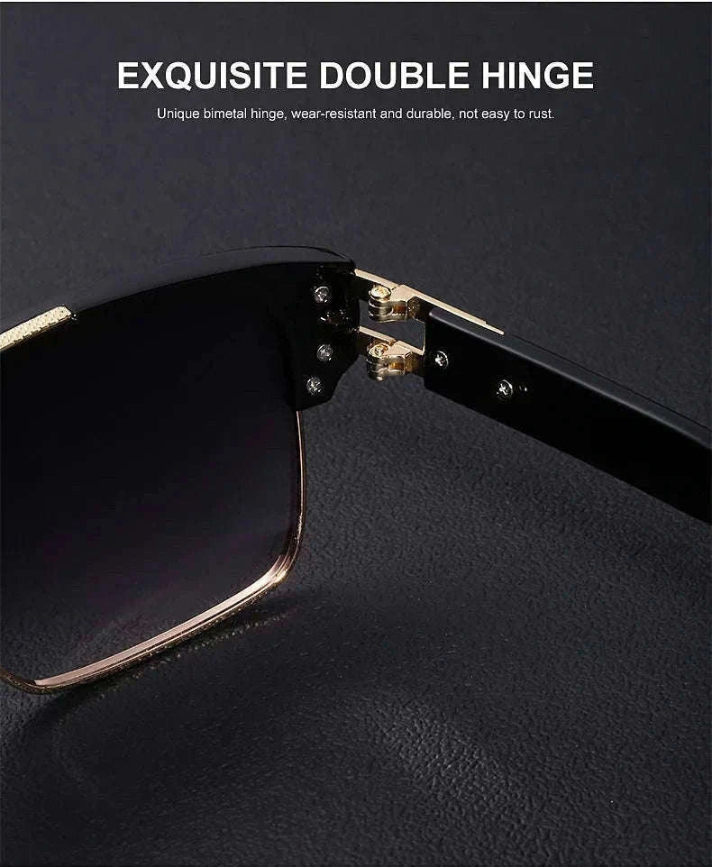 Vintage Men Sunglasses with UV400 Retro Square Style-Blue Gradient