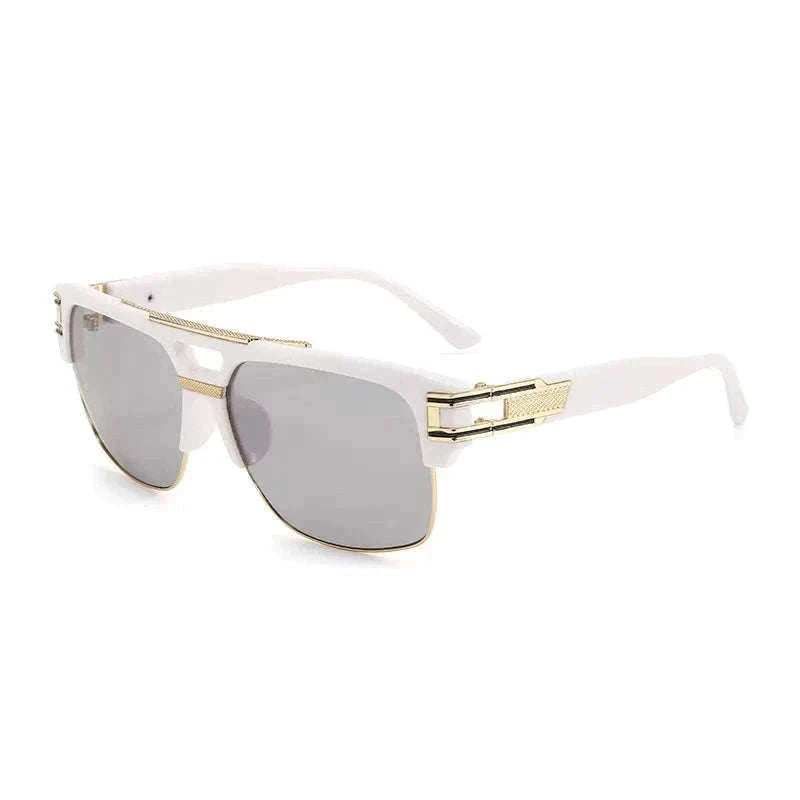 Vintage Men Sunglasses with UV400 Retro Square Style-Blue Gradient