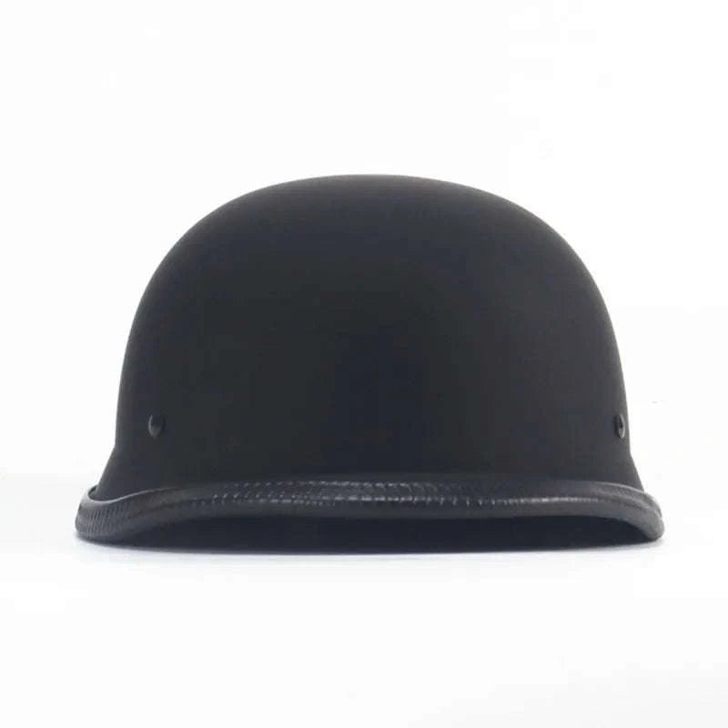 Vintage Open Face Motorcycle Helmet – Retro Cruiser Half Helmet-Bright black 1x / L