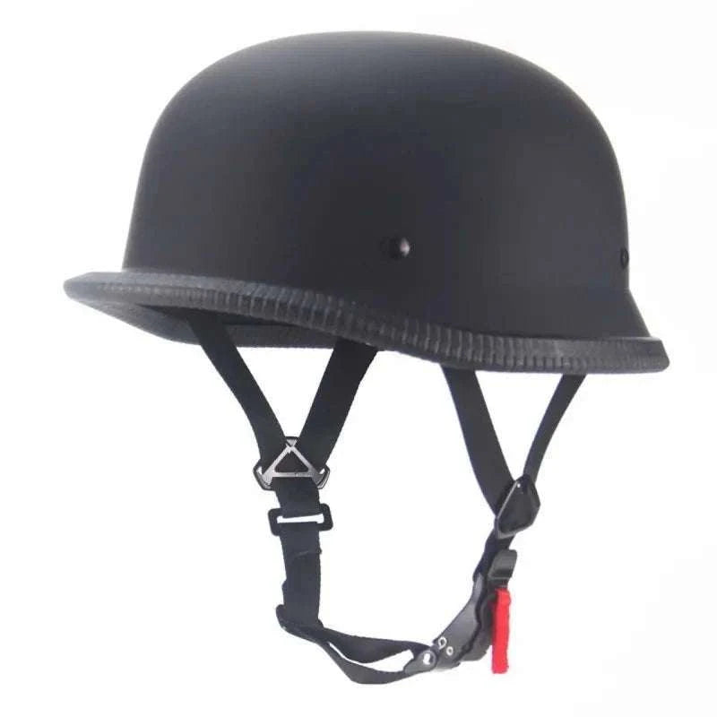 Vintage Open Face Motorcycle Helmet – Retro Cruiser Half Helmet-Bright black 1x / L