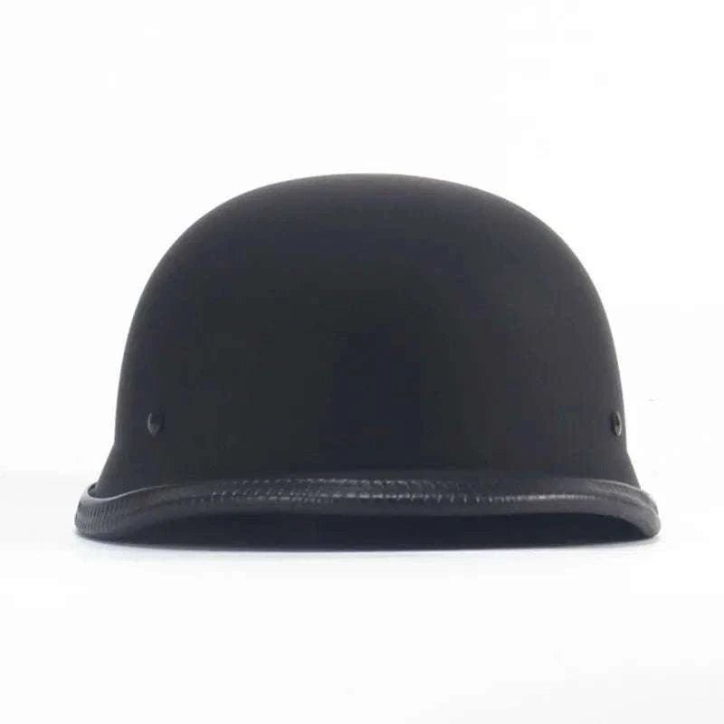 Vintage Open Face Motorcycle Helmet – Retro Cruiser Half Helmet-Bright black 1x / L