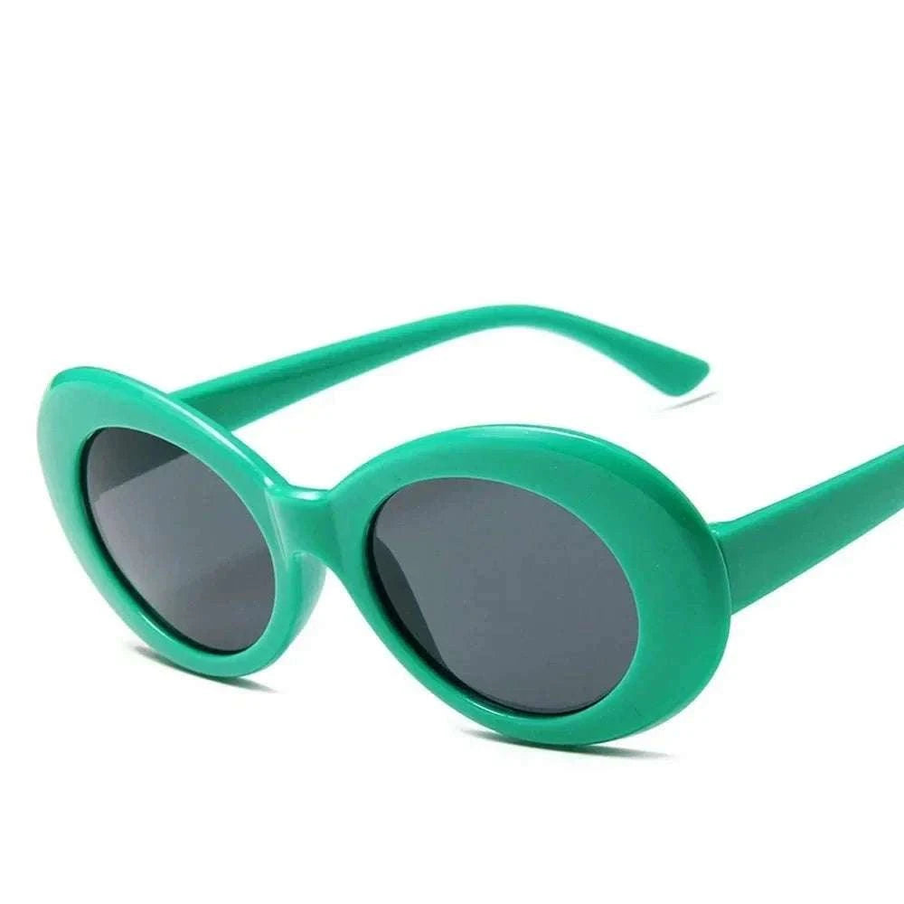 Vintage Oval Sunglasses for Women and Men-White-Blue / As Picture