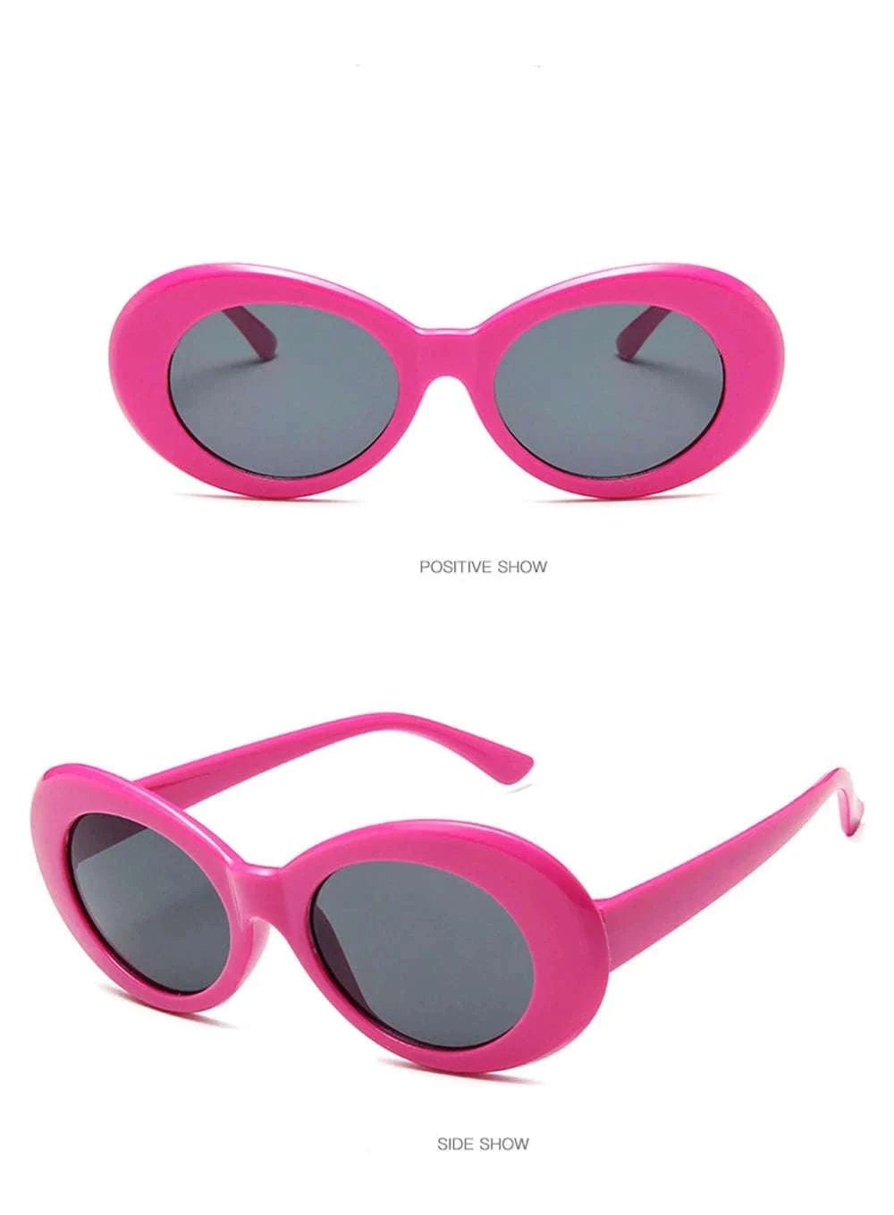 Vintage Oval Sunglasses for Women and Men-White-Blue / As Picture