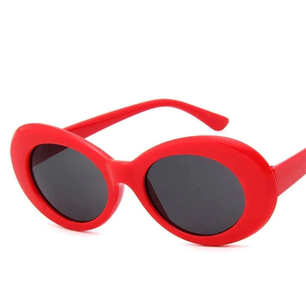 Vintage Oval Sunglasses for Women and Men-White-Blue / As Picture