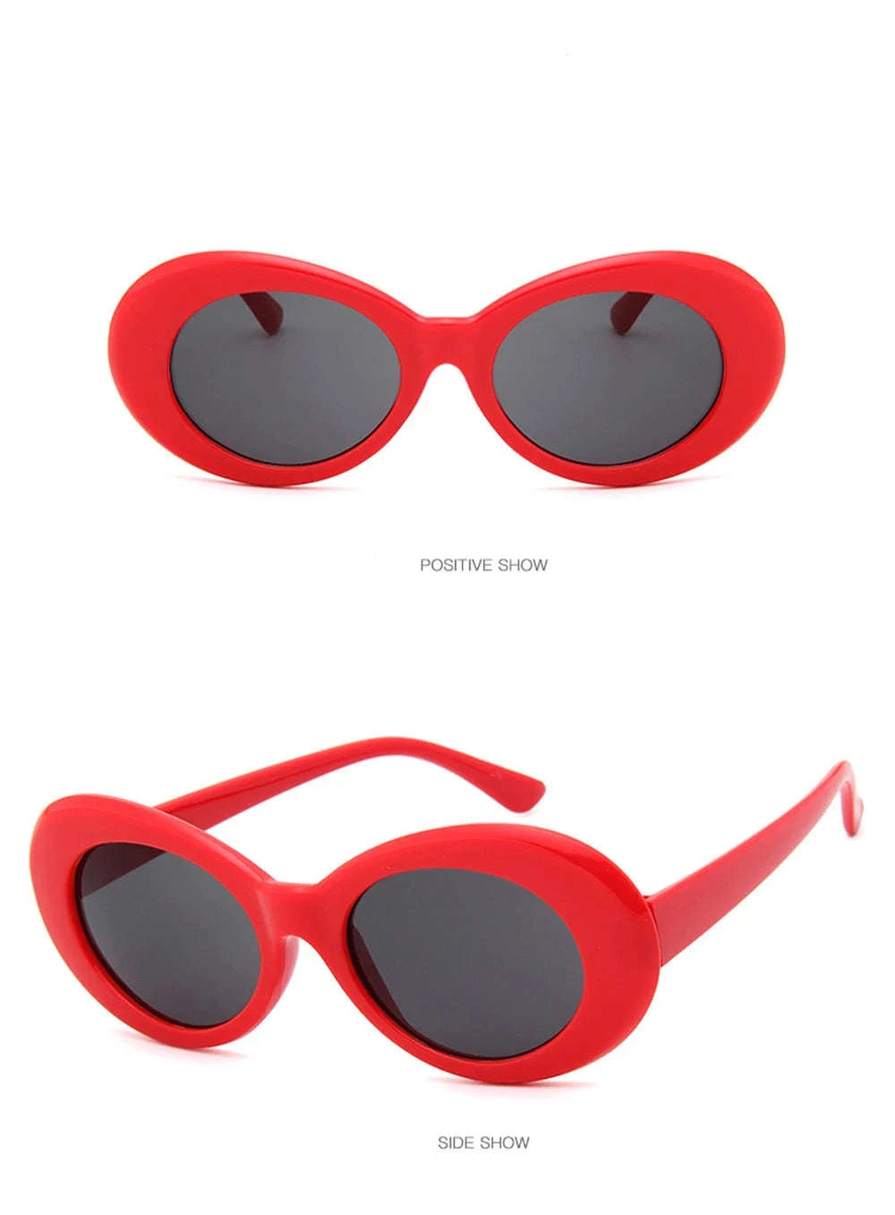 Vintage Oval Sunglasses for Women and Men-White-Blue / As Picture